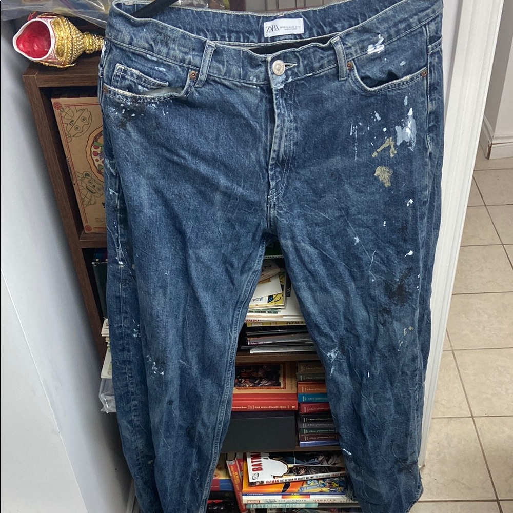 Zara Artistic Blue Denim Jeans